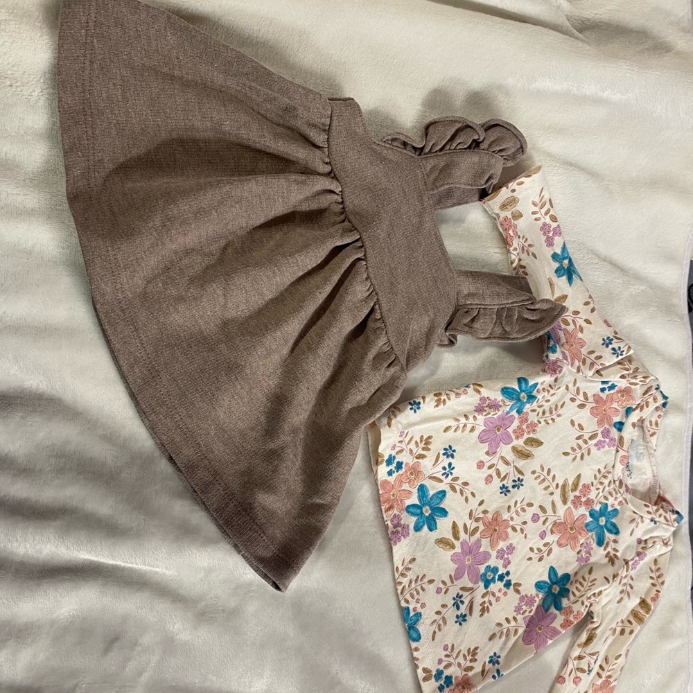 Carter's Brown Dress with Floral Top